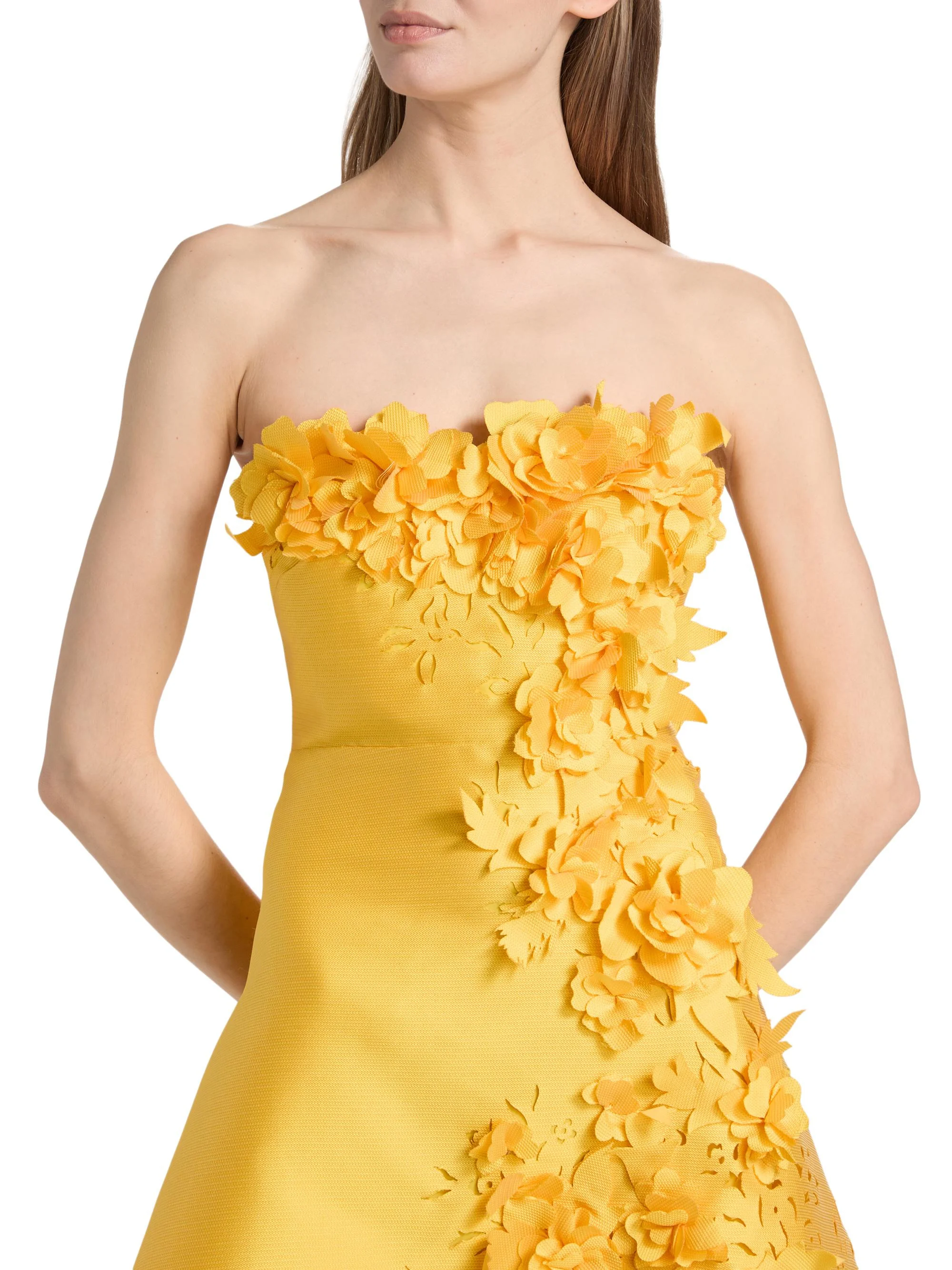 marigold cocktail dress BADGLEY MISCHKA Women's Floral Applique Strapless - - 5546942 Prom dresses Size:X-small Furniture: Provence Custom Furniture Women's Black Twill Cut the fabric drapes beautifully