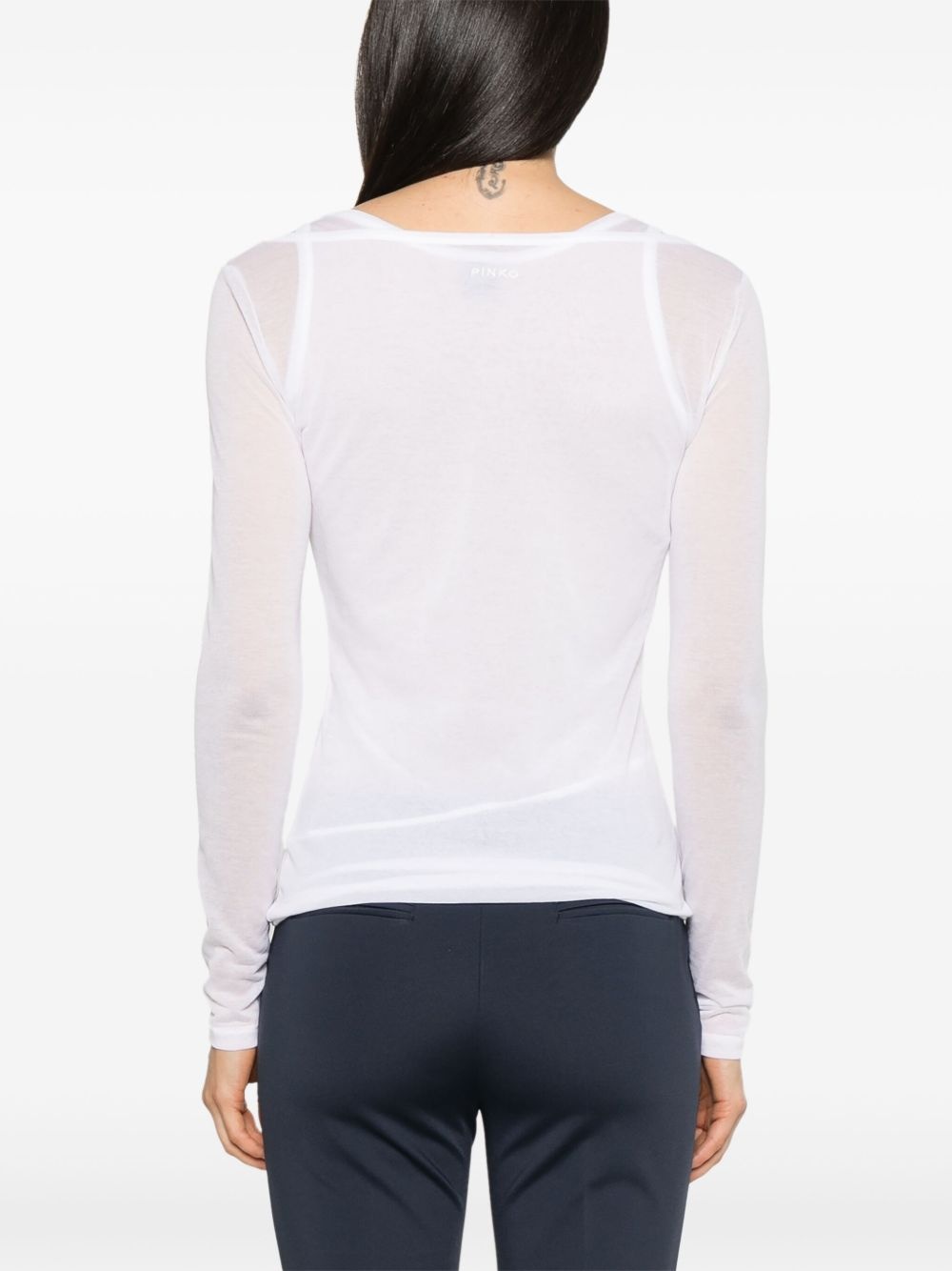 long-sleeve gauze T-shirt - 4