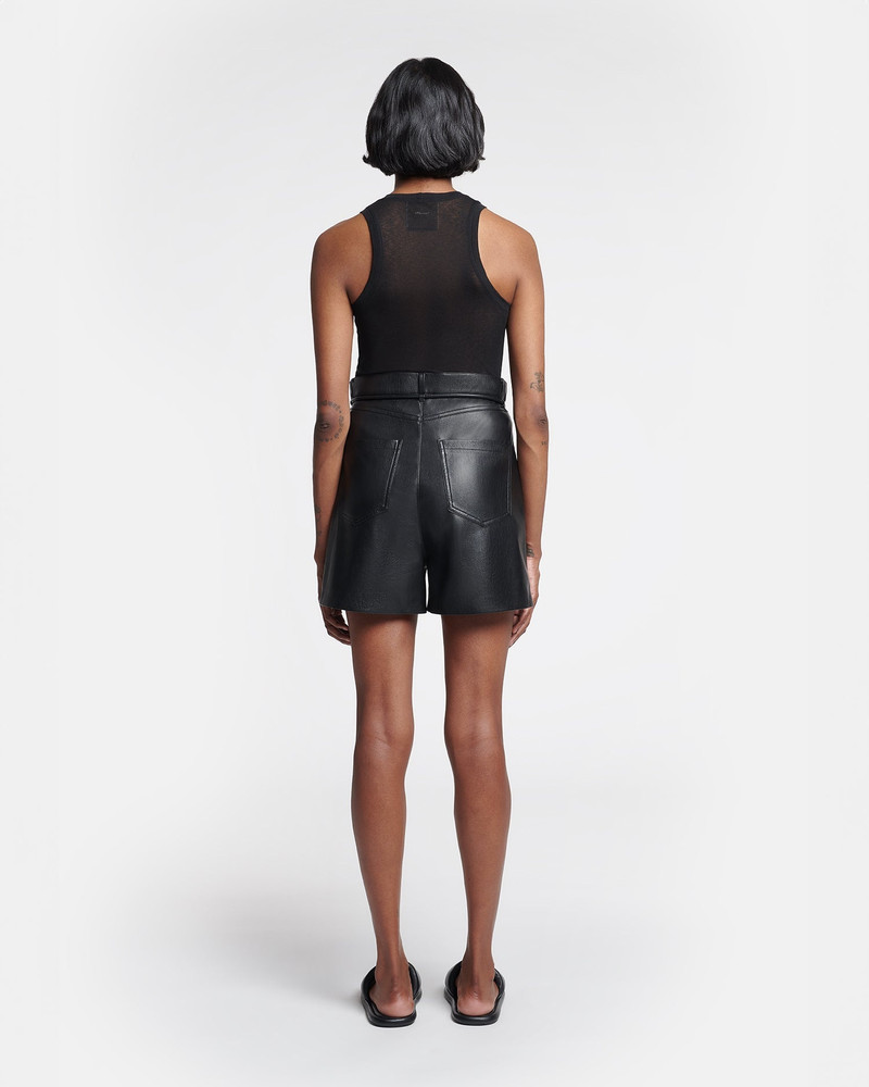 Belted Okobor™ Alt-Leather Shorts 5