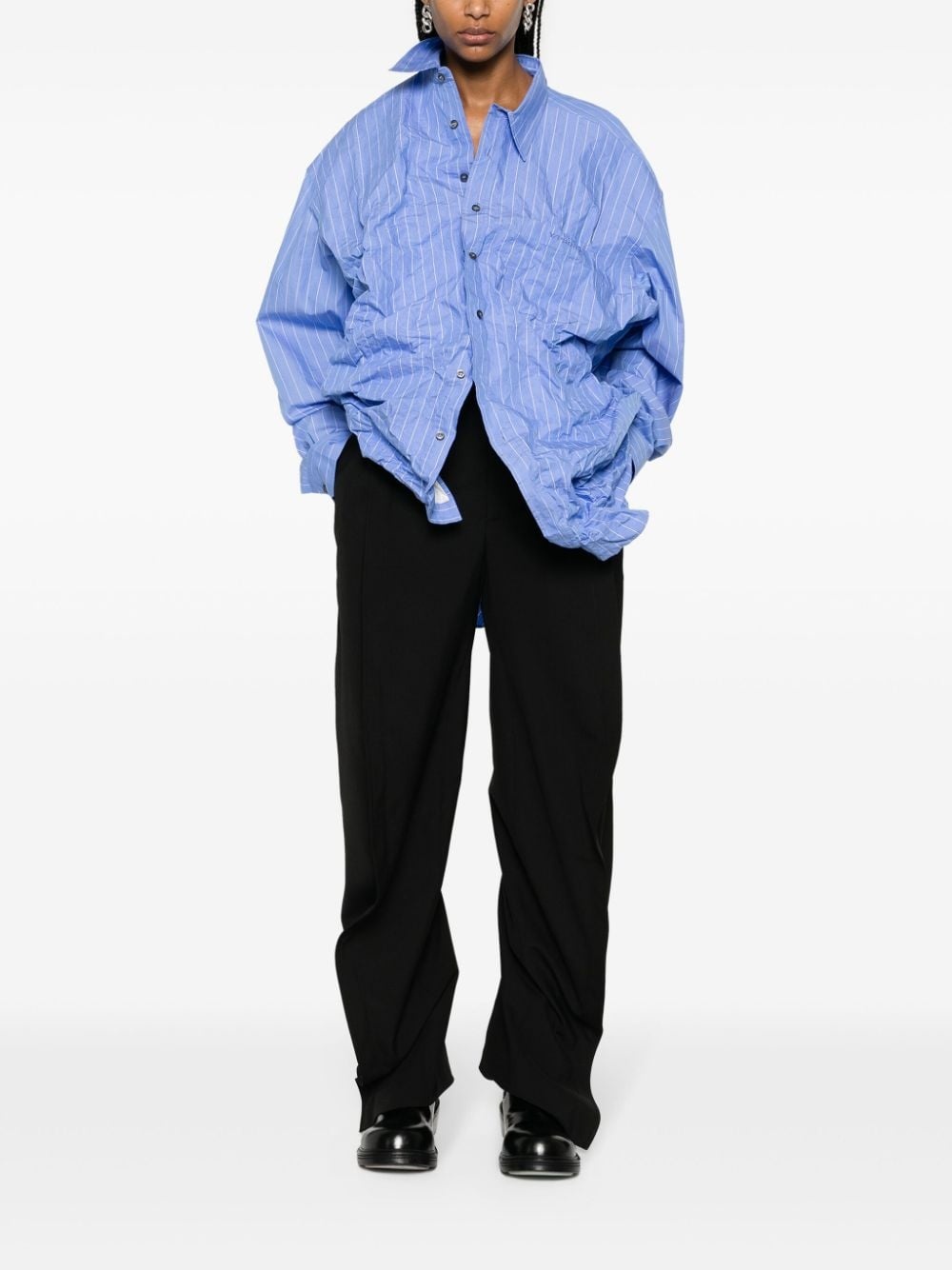 embroidered-logo cotton shirt - 2