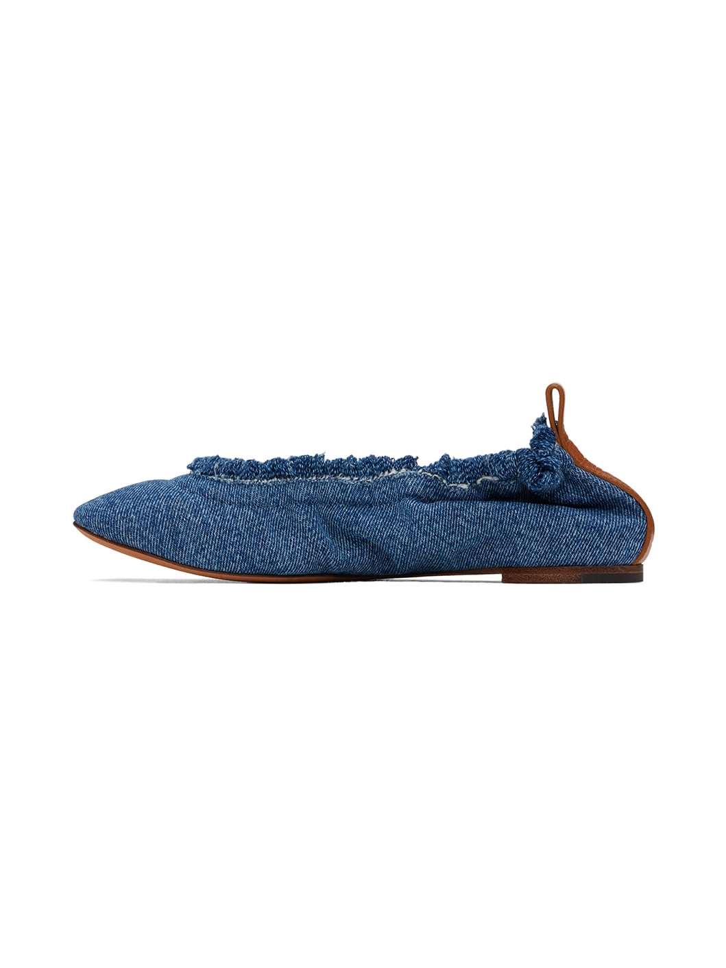 Blue Denim Ballerina Flats - 3
