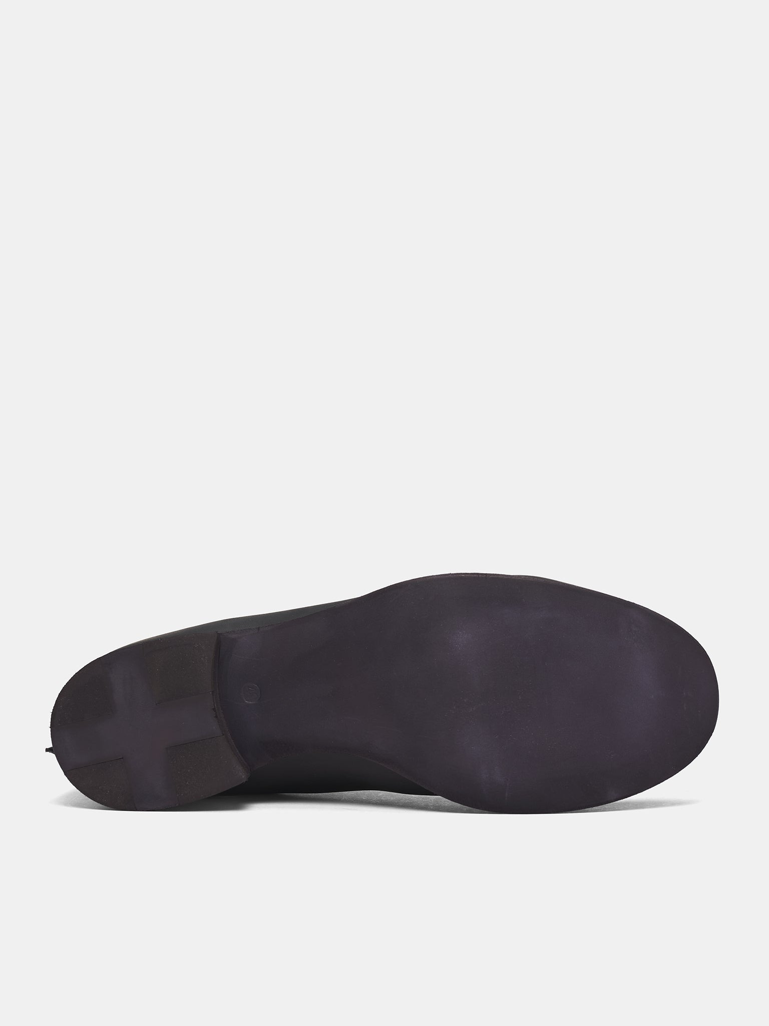 Black Leather Back Zip Boots - 6