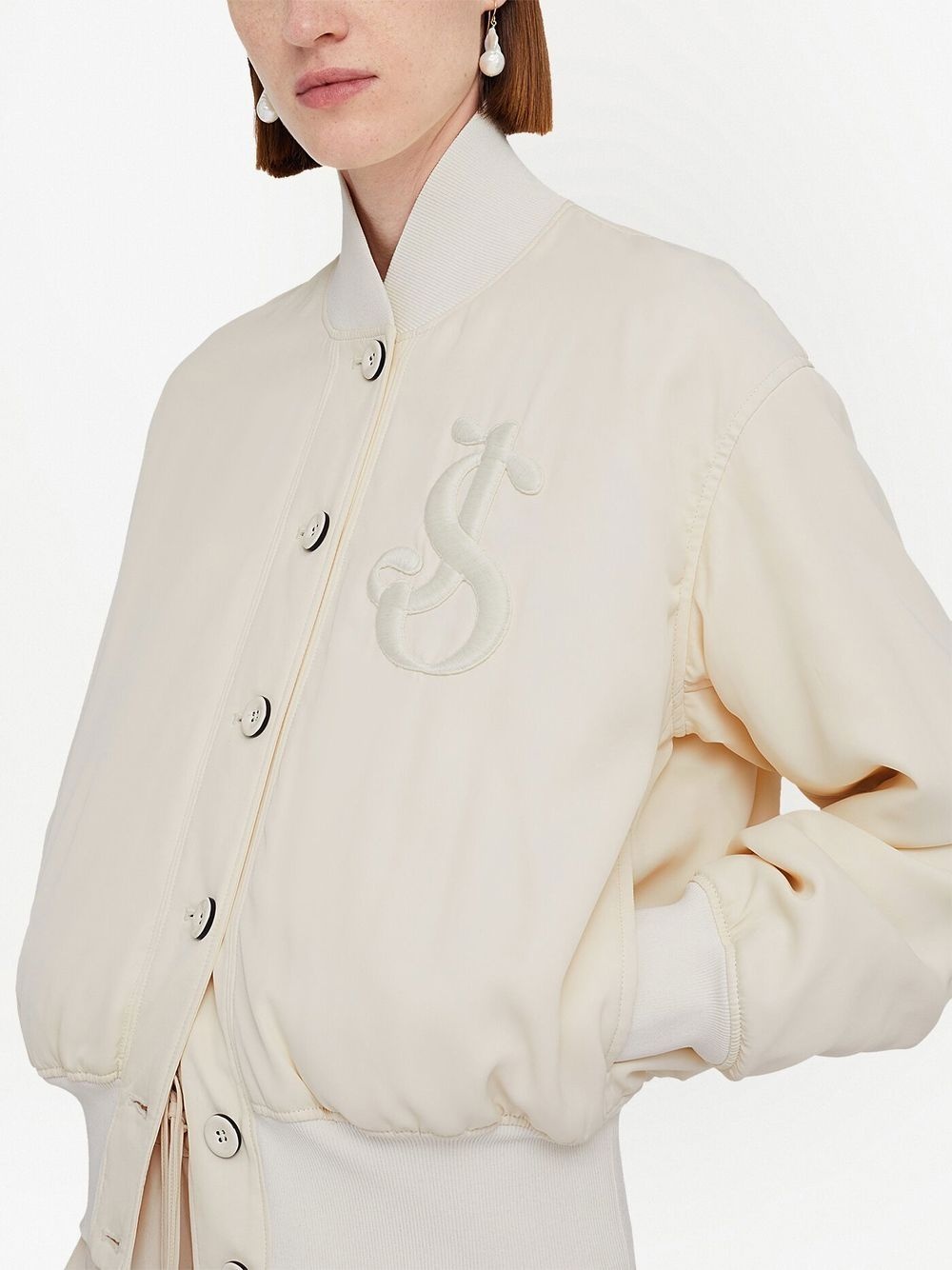 appliqué-logo bomber jacket - 5