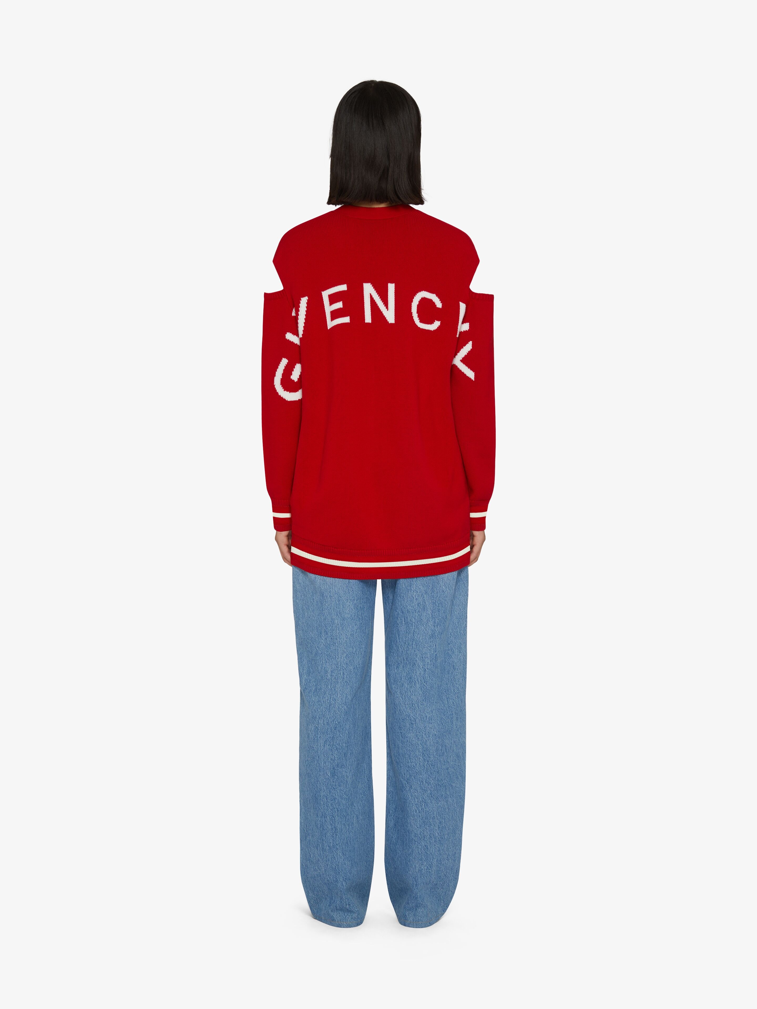 CUT OUT SHOULDERS CARDIGAN IN WOOL AND CASHMERE - 4