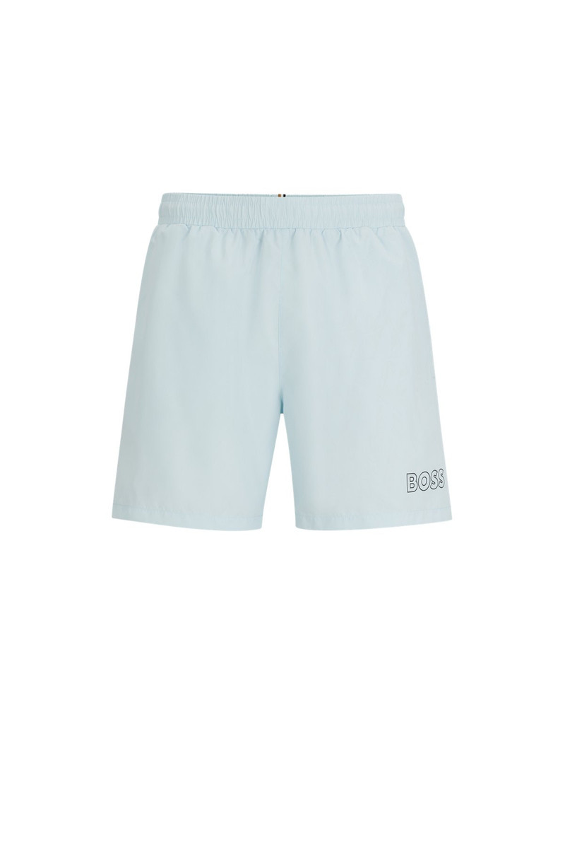 FULLY LINED SWIM SHORTS WITH LOGO PRINT 1