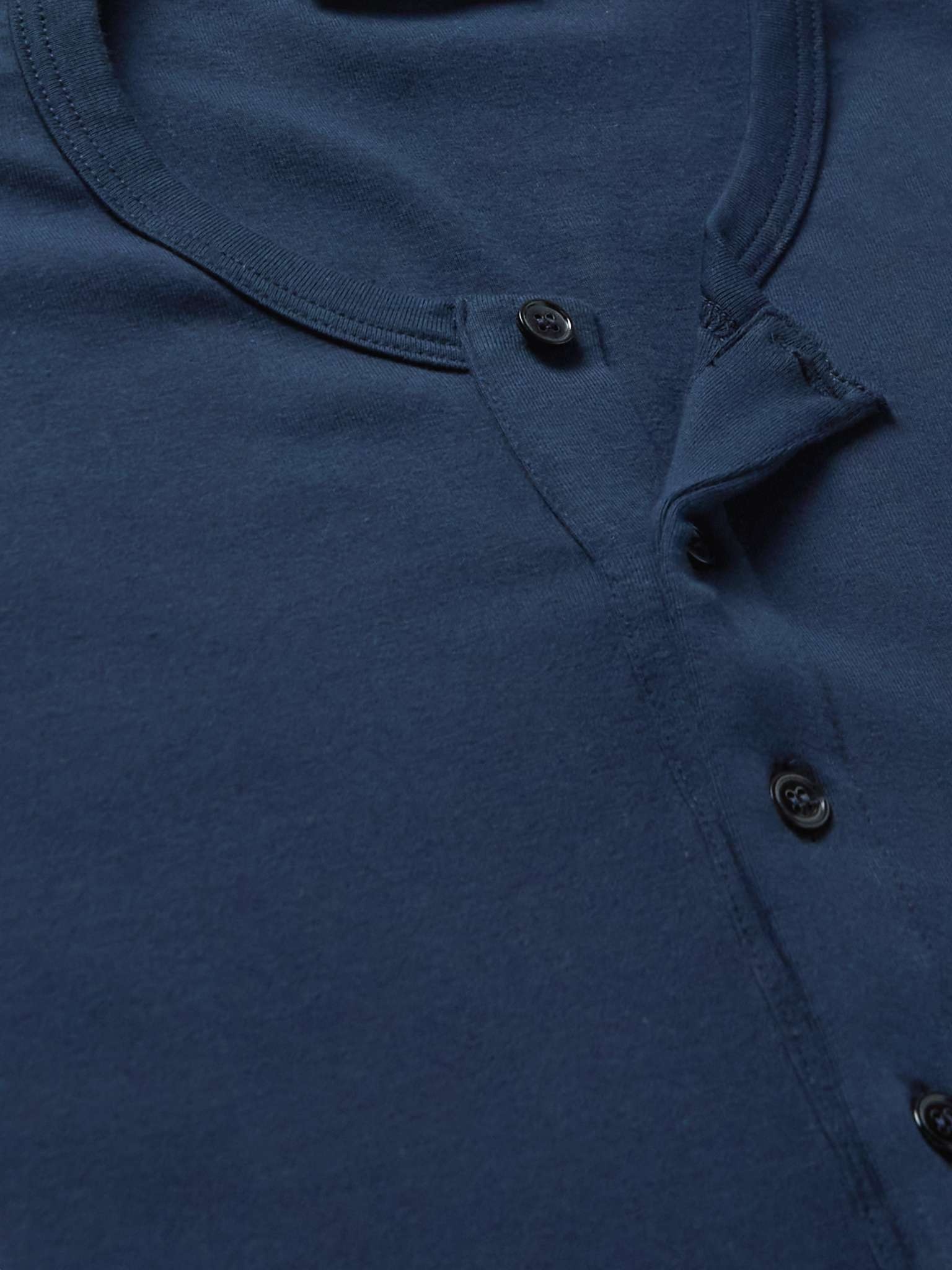 Stretch-Cotton Jersey Henley Pyjama T-Shirt - 7