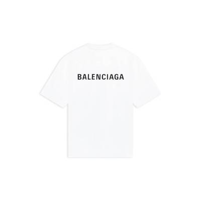 BALENCIAGA Men's Logo T-shirt Medium Fit in White outlook