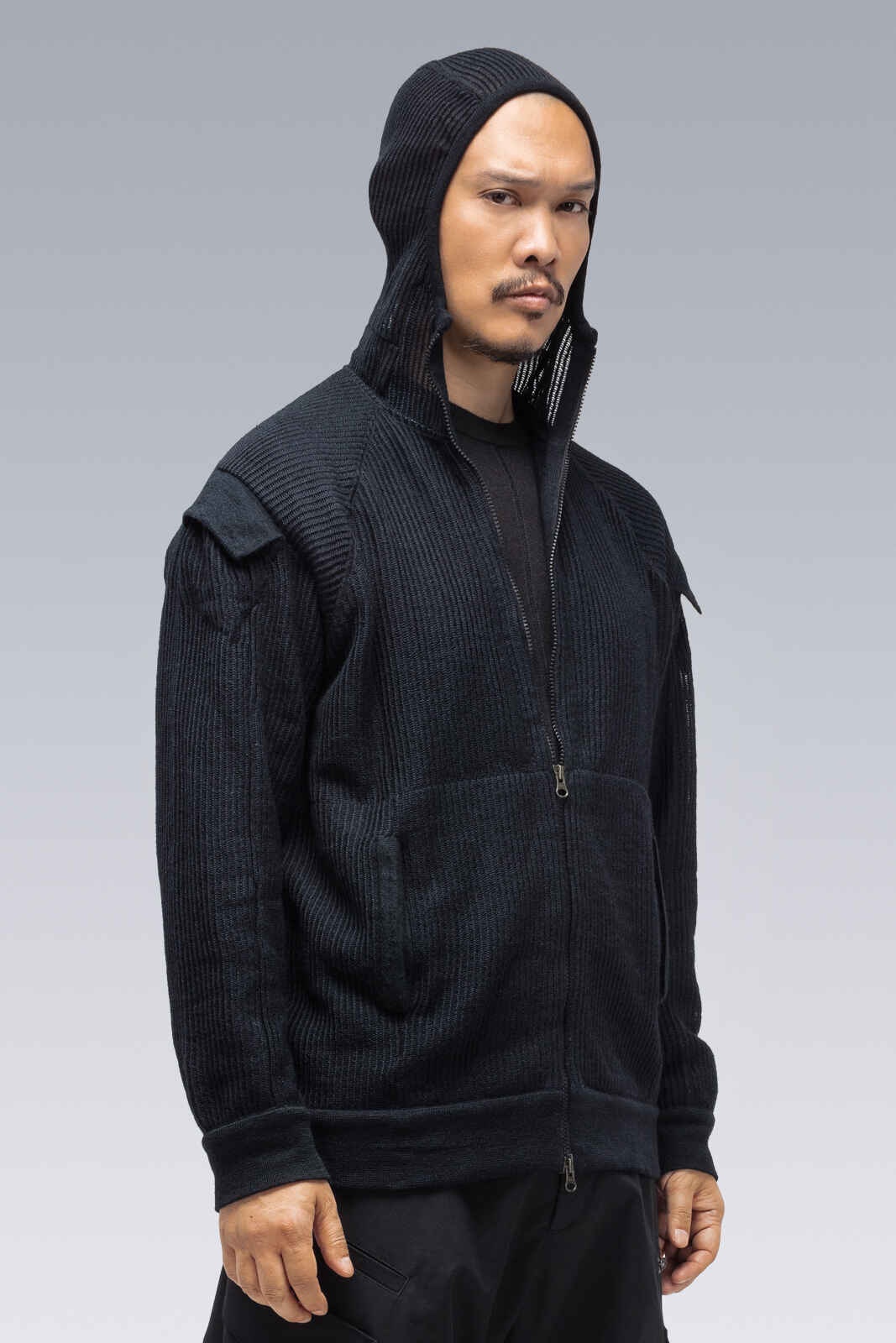 J77-AM Cashllama Silk Mesh Hooded Jacket Black - 10