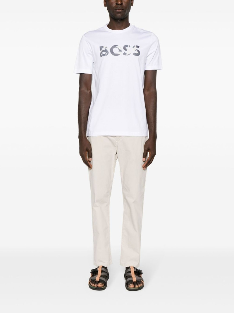 BOSS logo-appliquÃ© cotton T-shirt outlook