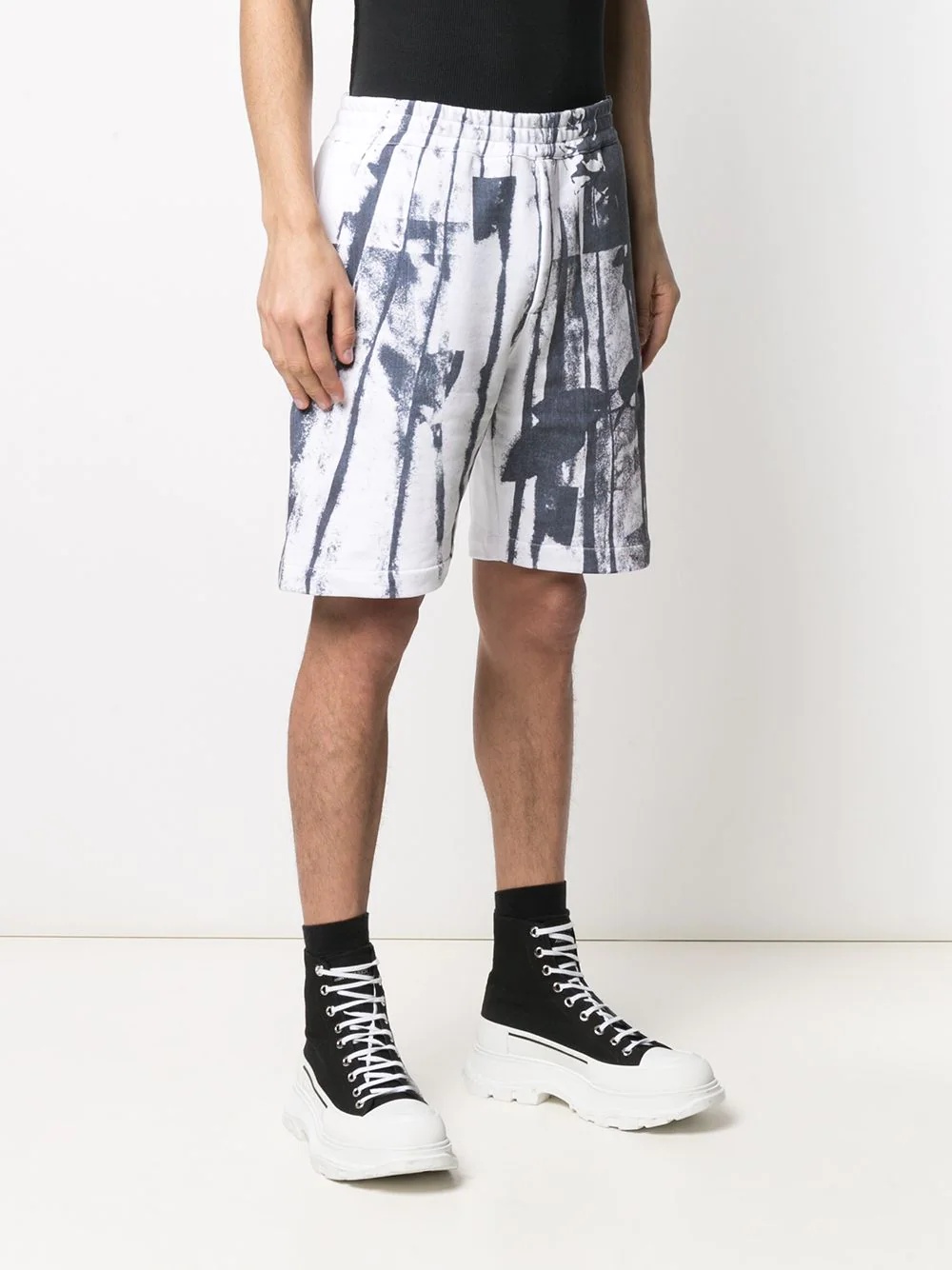 trompe l'oeil print track shorts - 3