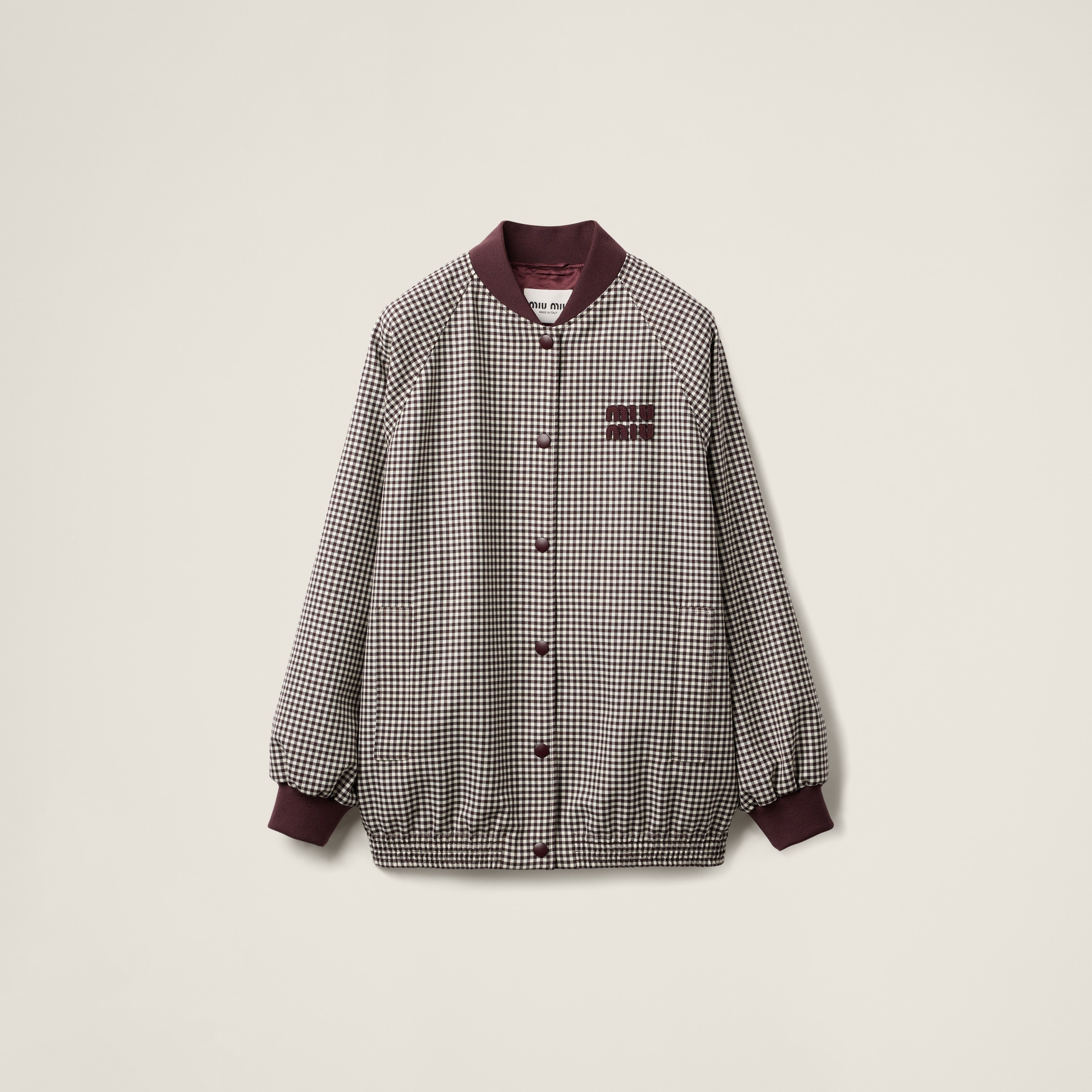 Gingham check blouson jacket - 1