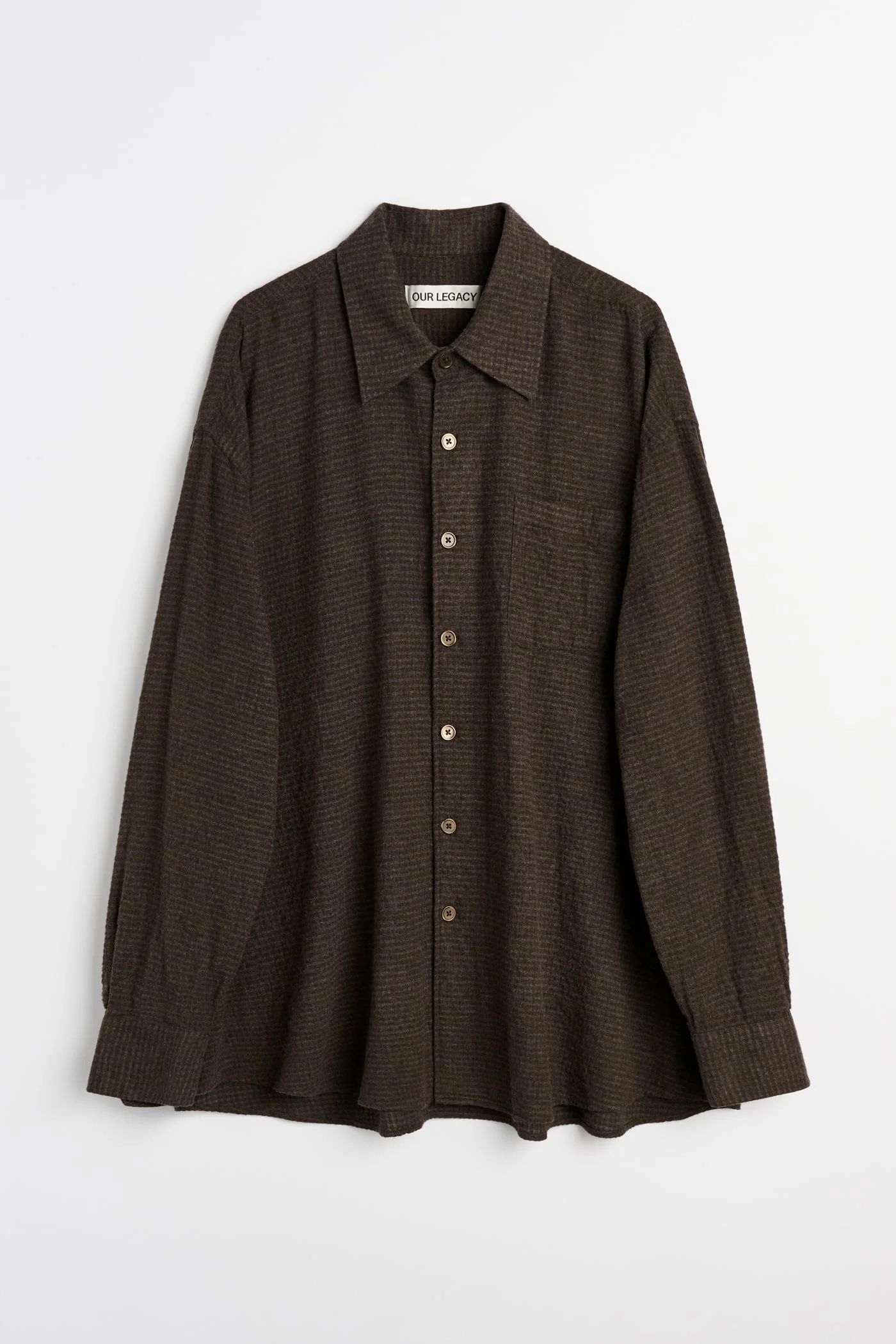 Borrowed Shirt Truffle Check Grid Cloth - 1