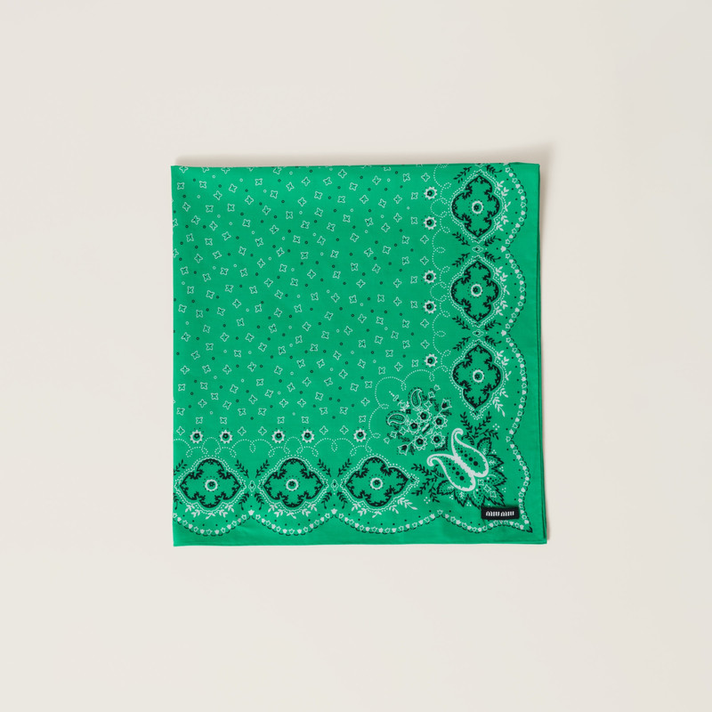 Printed cotton poplin scarf 1