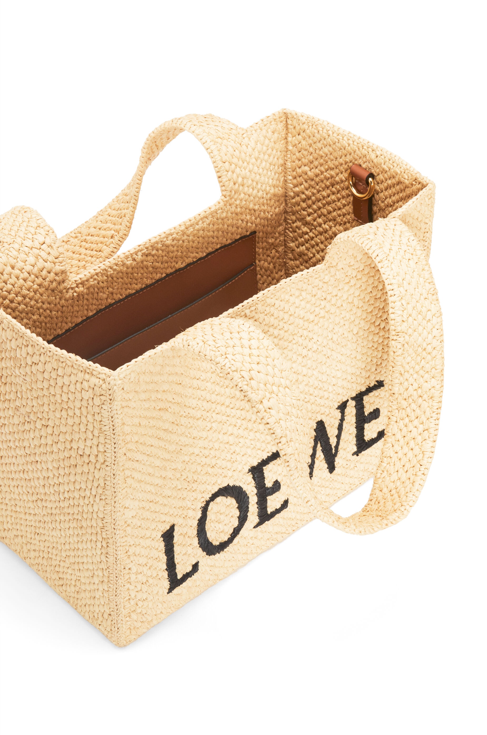 Medium LOEWE Font Tote in raffia - 6