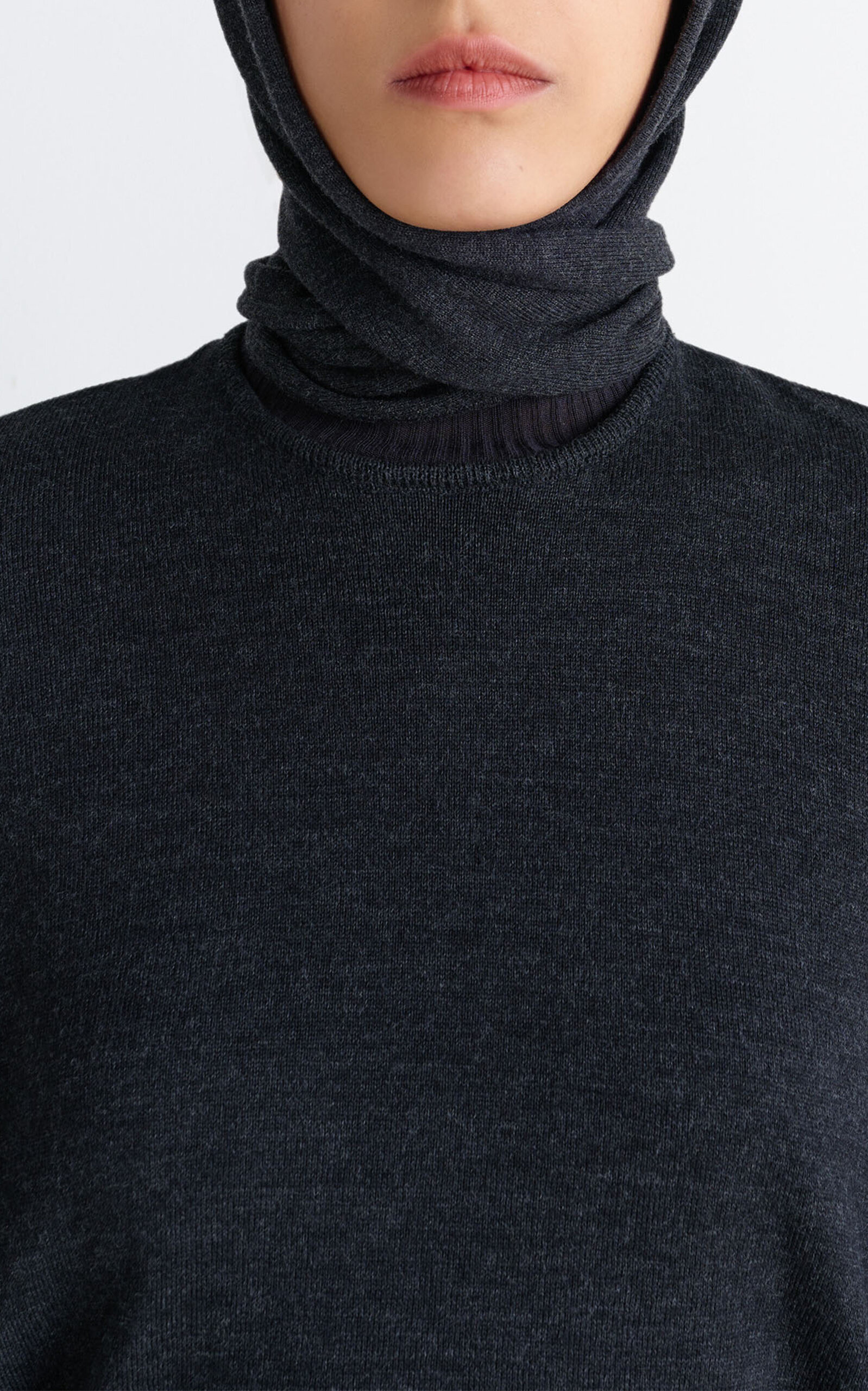 Wool Head Scarf grey - 2