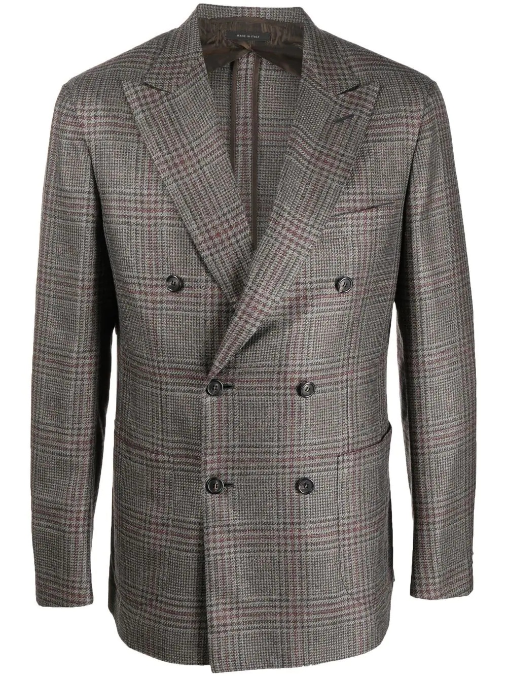 single-breasted check-pattern suit - 1