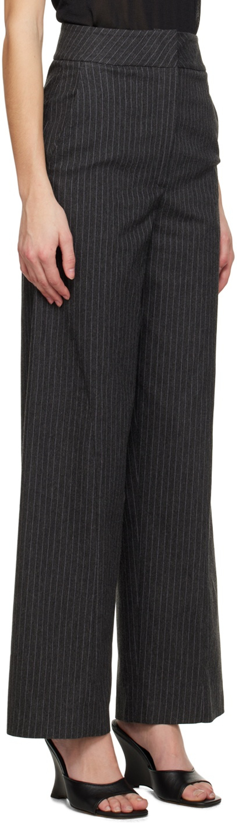 Elleme Gray Curved Stitched Trousers outlook