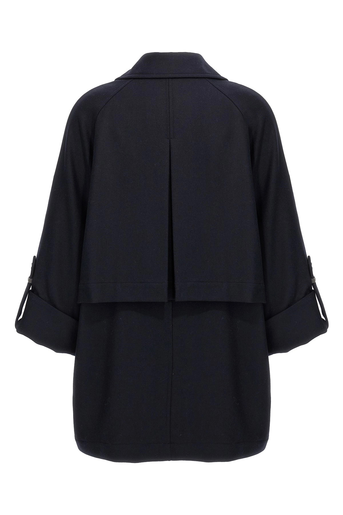'Shiny Cuff Details' caban coat - 2