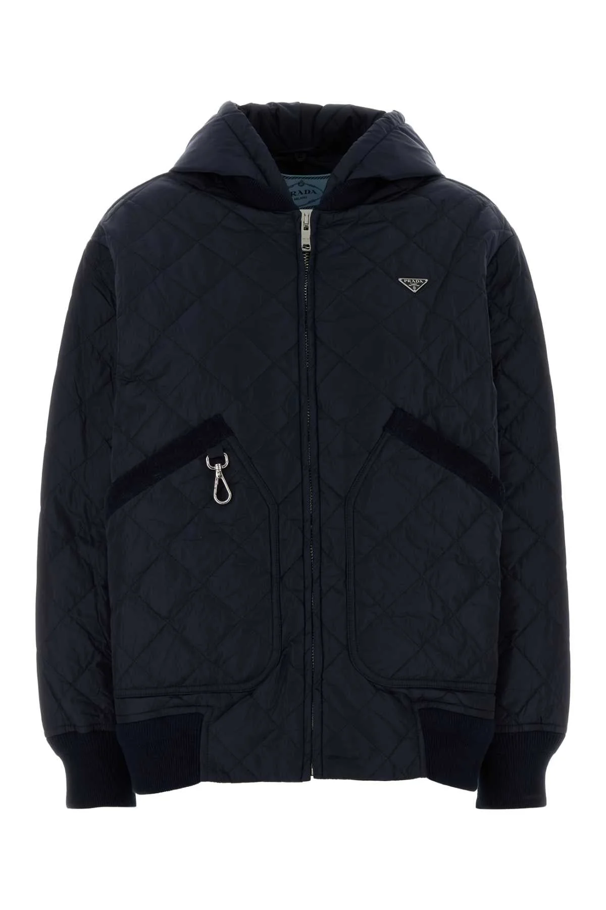 Prada Women Navy Blue Nylon Jacket - 1