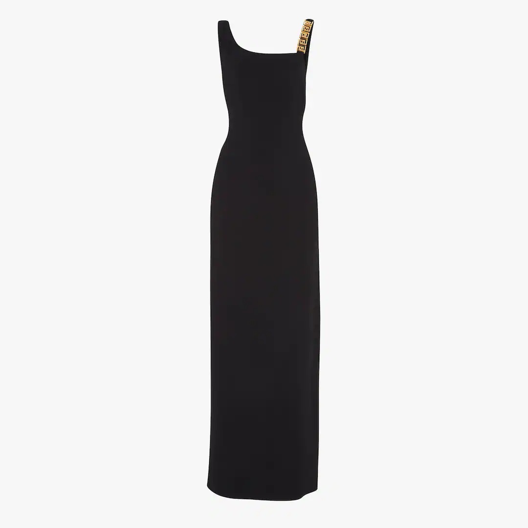 Fendace dress in black cady - 1