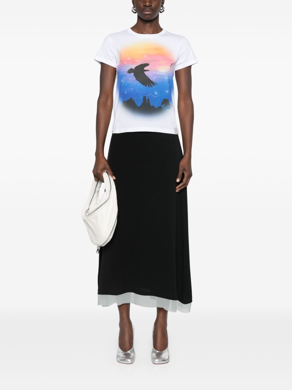 bird-print T-shirt - 2