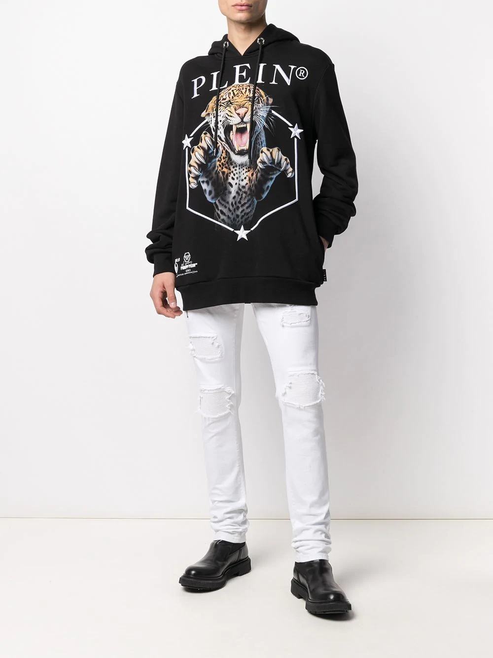 tiger print long-sleeved hoodie - 2