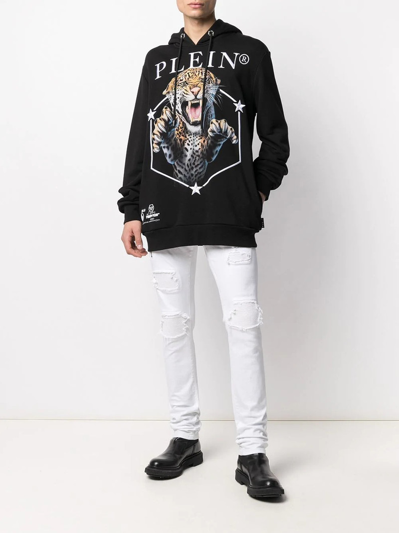 PHILIPP PLEIN tiger print long-sleeved hoodie outlook