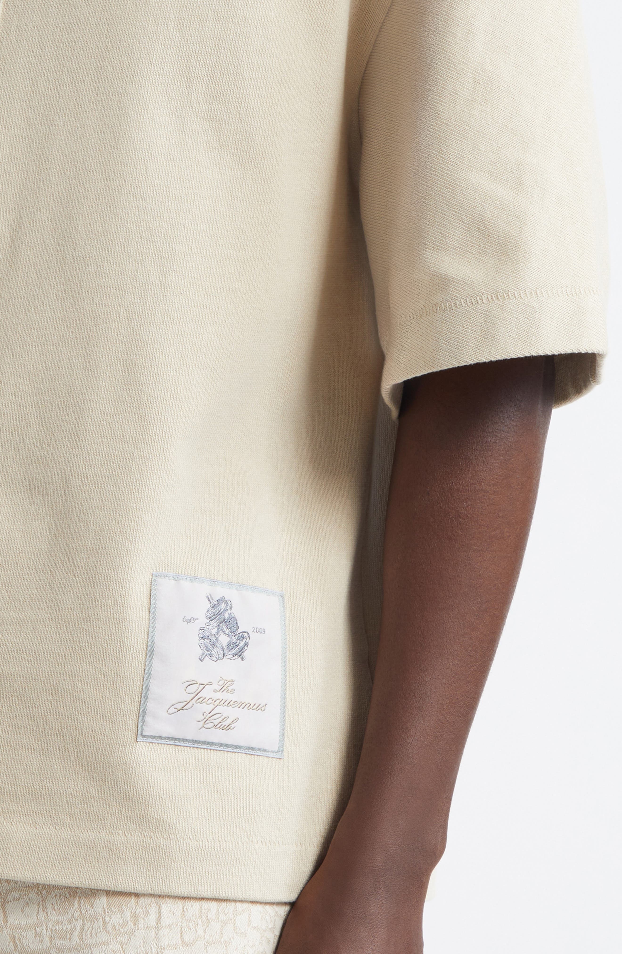 Jacquemus La Chemise Baseball Shirt in Beige at Nordstrom - 4