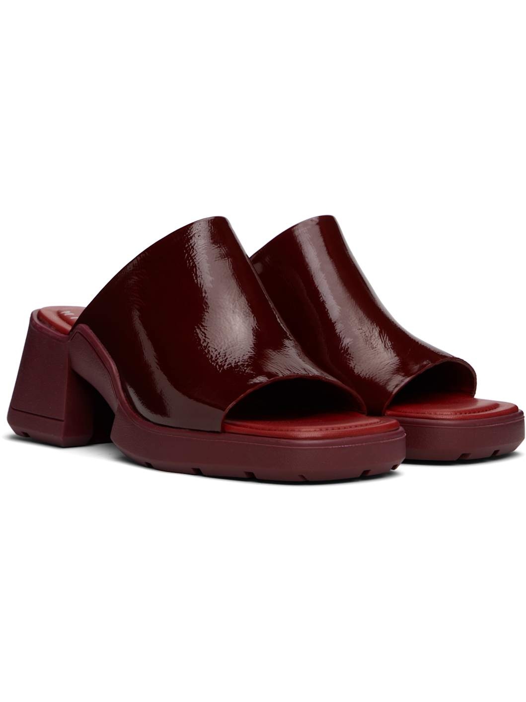 Burgundy Clarin Mules - 4
