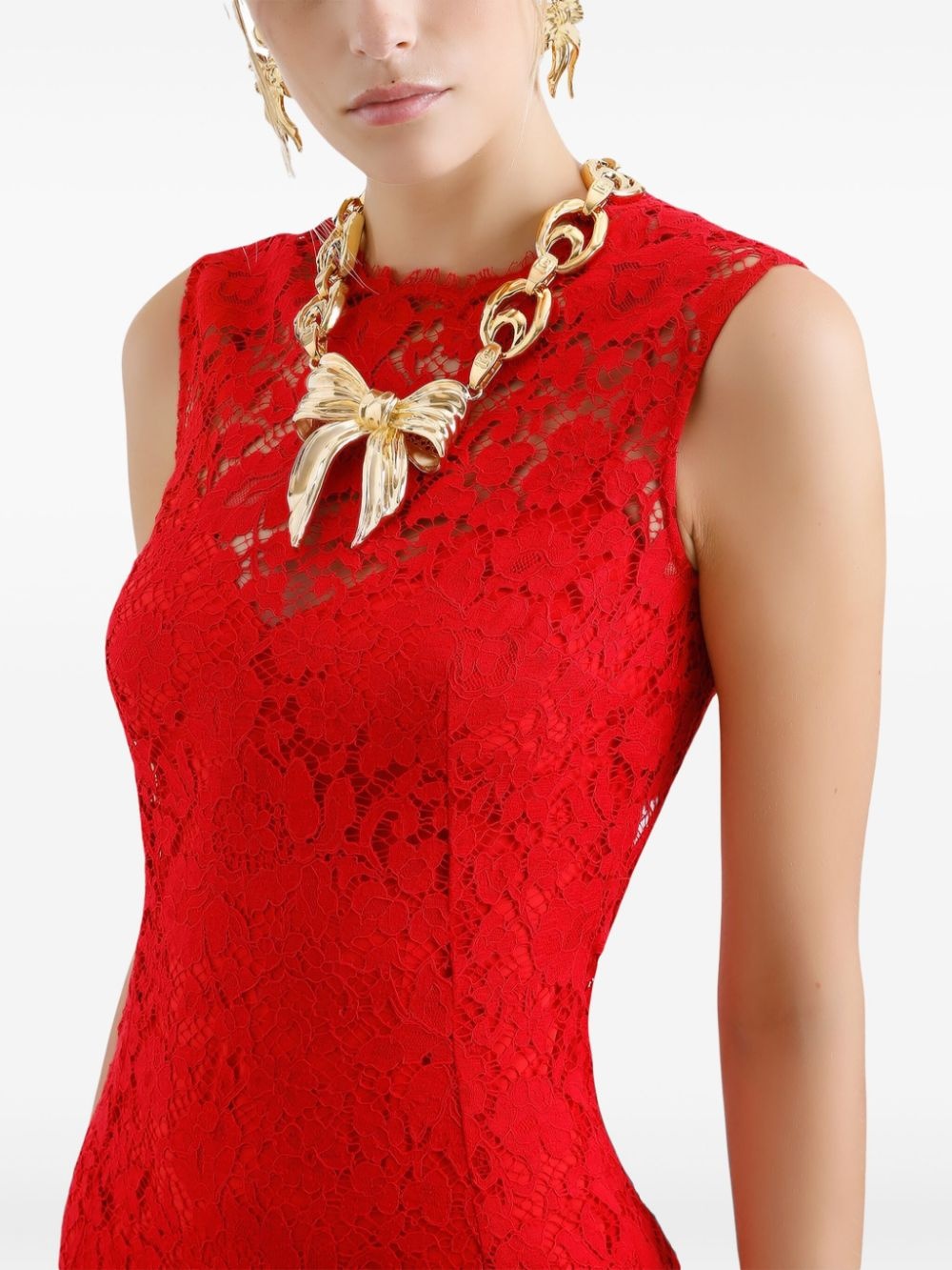 floral-lace midi dress - 4