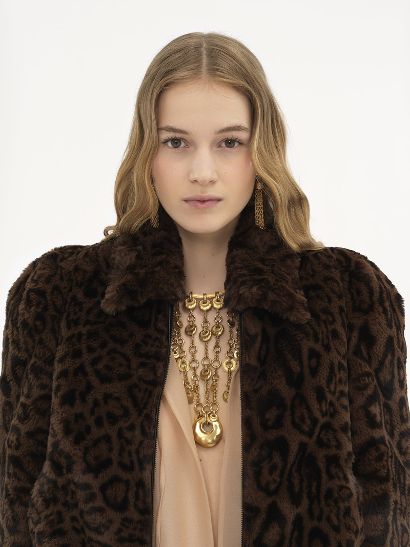 CROPPED BOMBER JACKET IN FAUX FUR 7