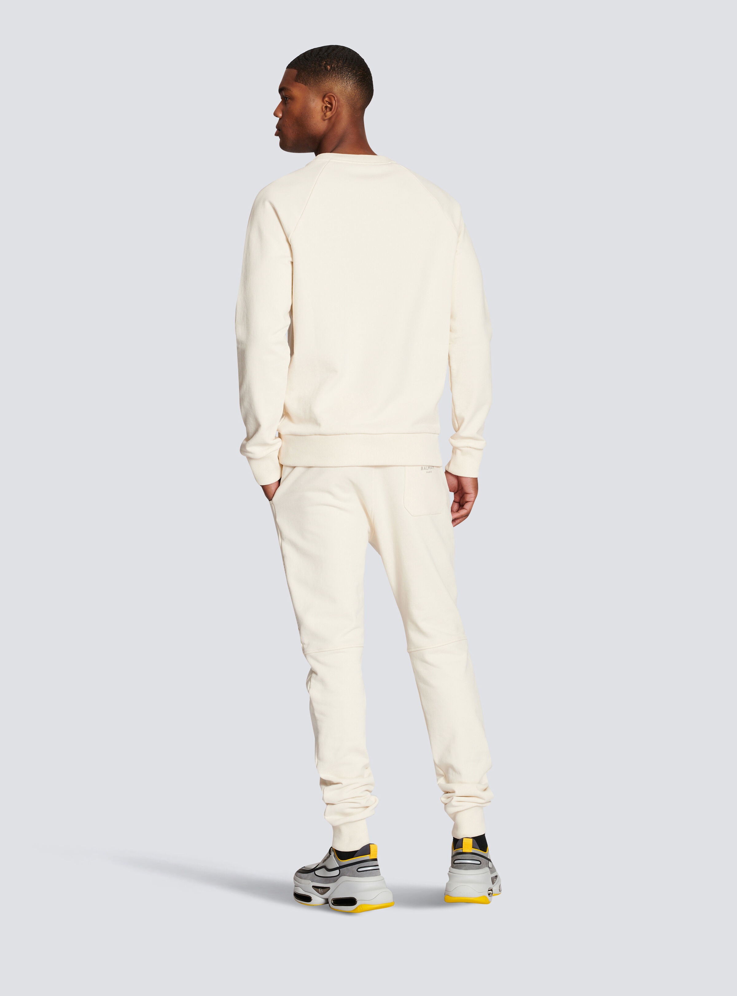 Cotton printed Balmain logo sweatshirt - 4