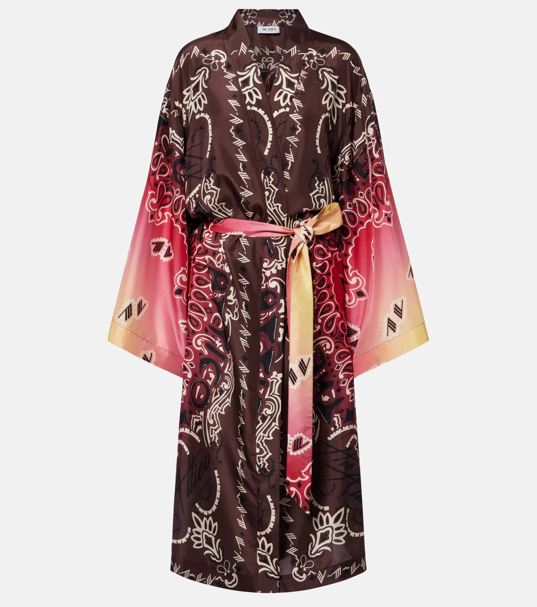 Printed silk beach cover-up - 1