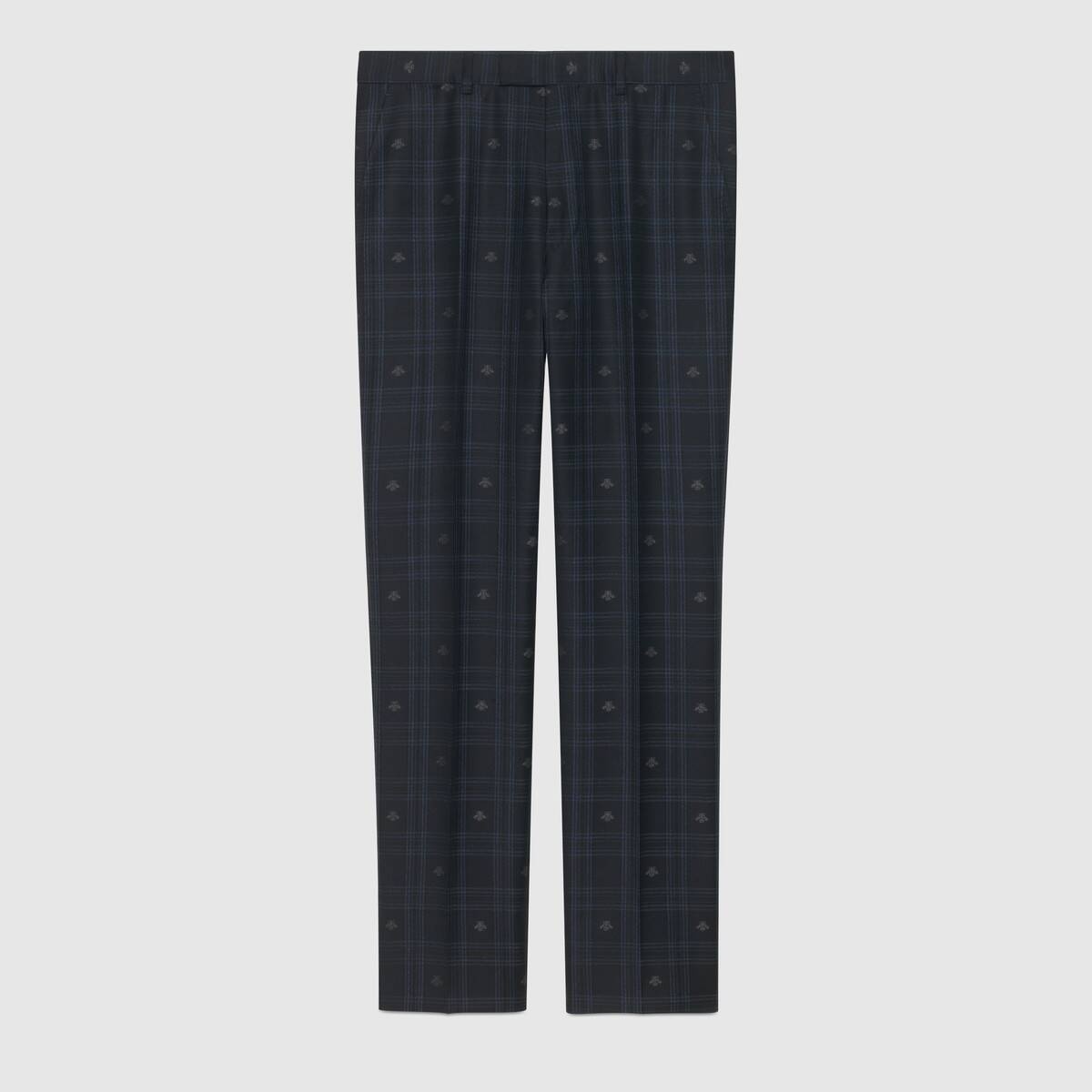 Fitted bee check wool suit - 7