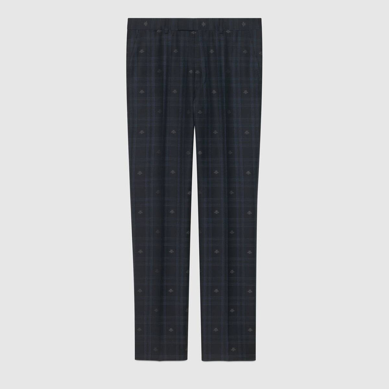 Fitted bee check wool suit 7