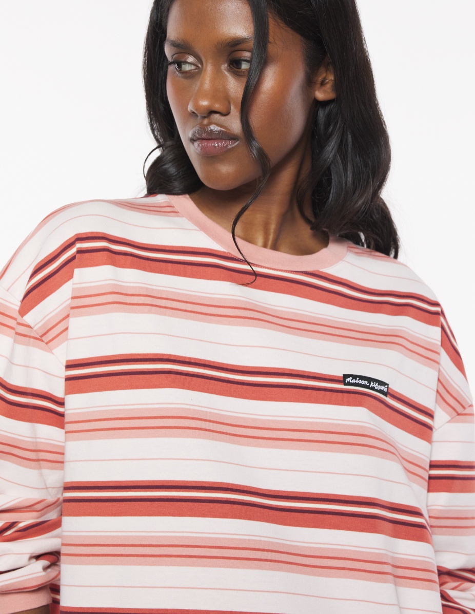 MAISON KITSUNE LABEL MULTI STRIPES BLOUSY TEE-SHIRT - 4