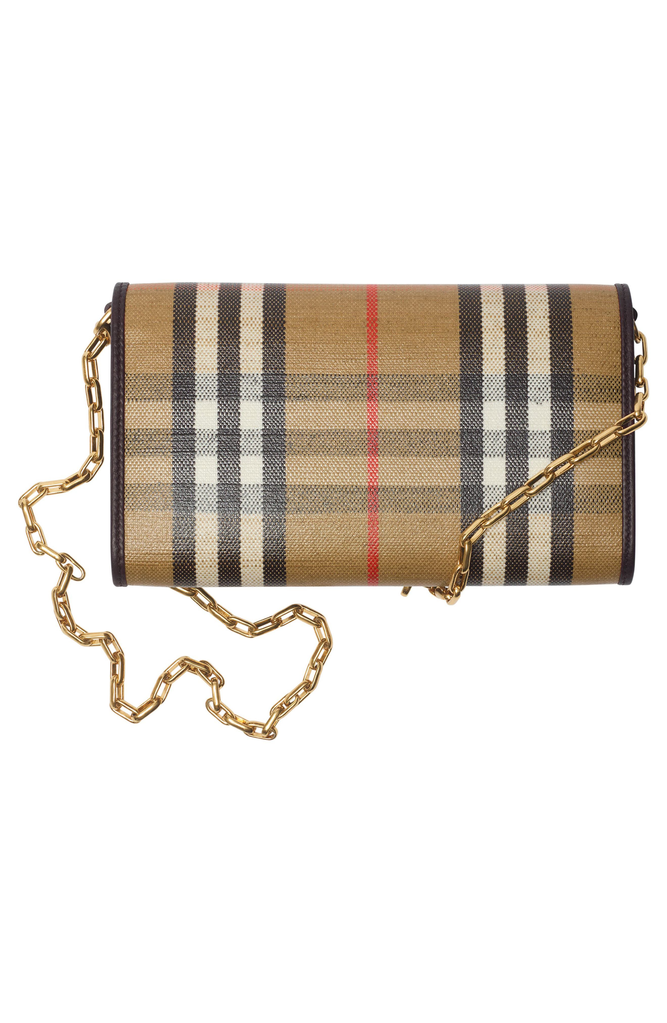 burberry Highlands Coated Canvas Wallet on a Chain in Sand at Nordstrom - 3