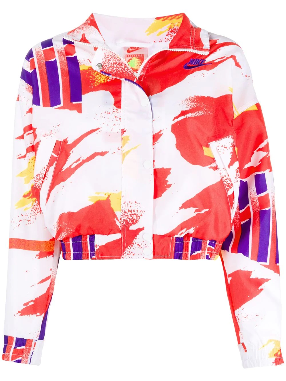 abstract print crop jacket - 1