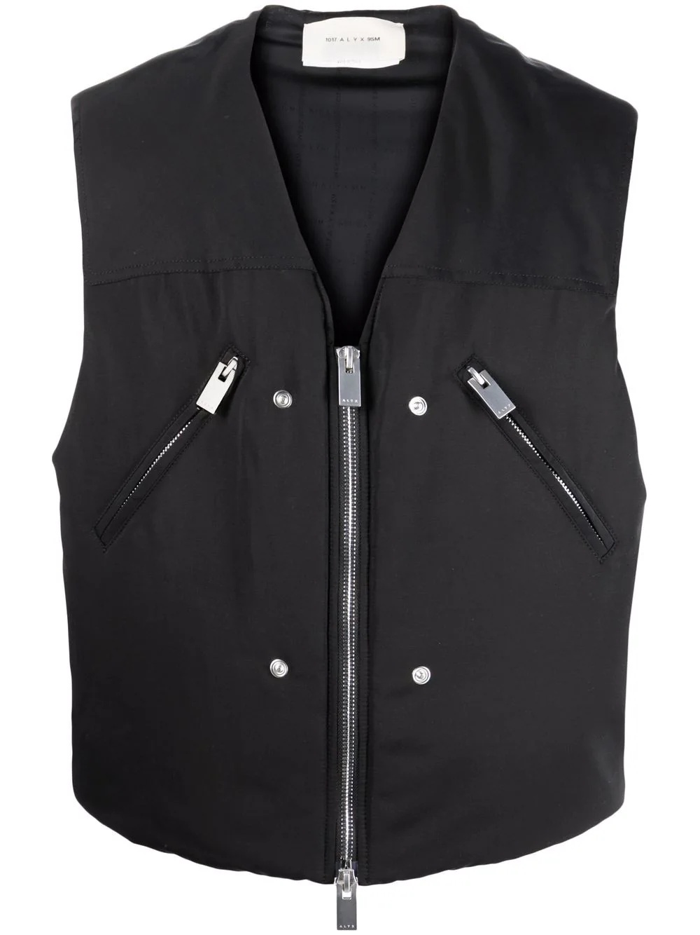 zip-fastening padded gilet - 1