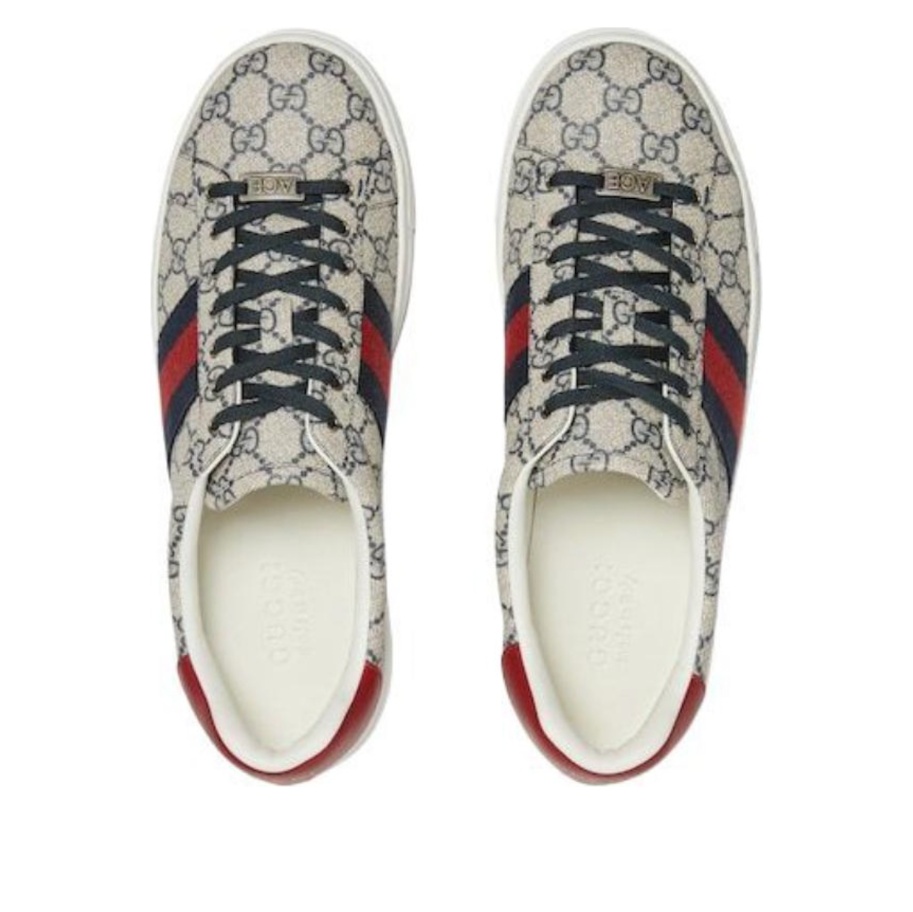 Gucci Ace Web 'Beige Navy' 760775-FACMZ-4049 - 5