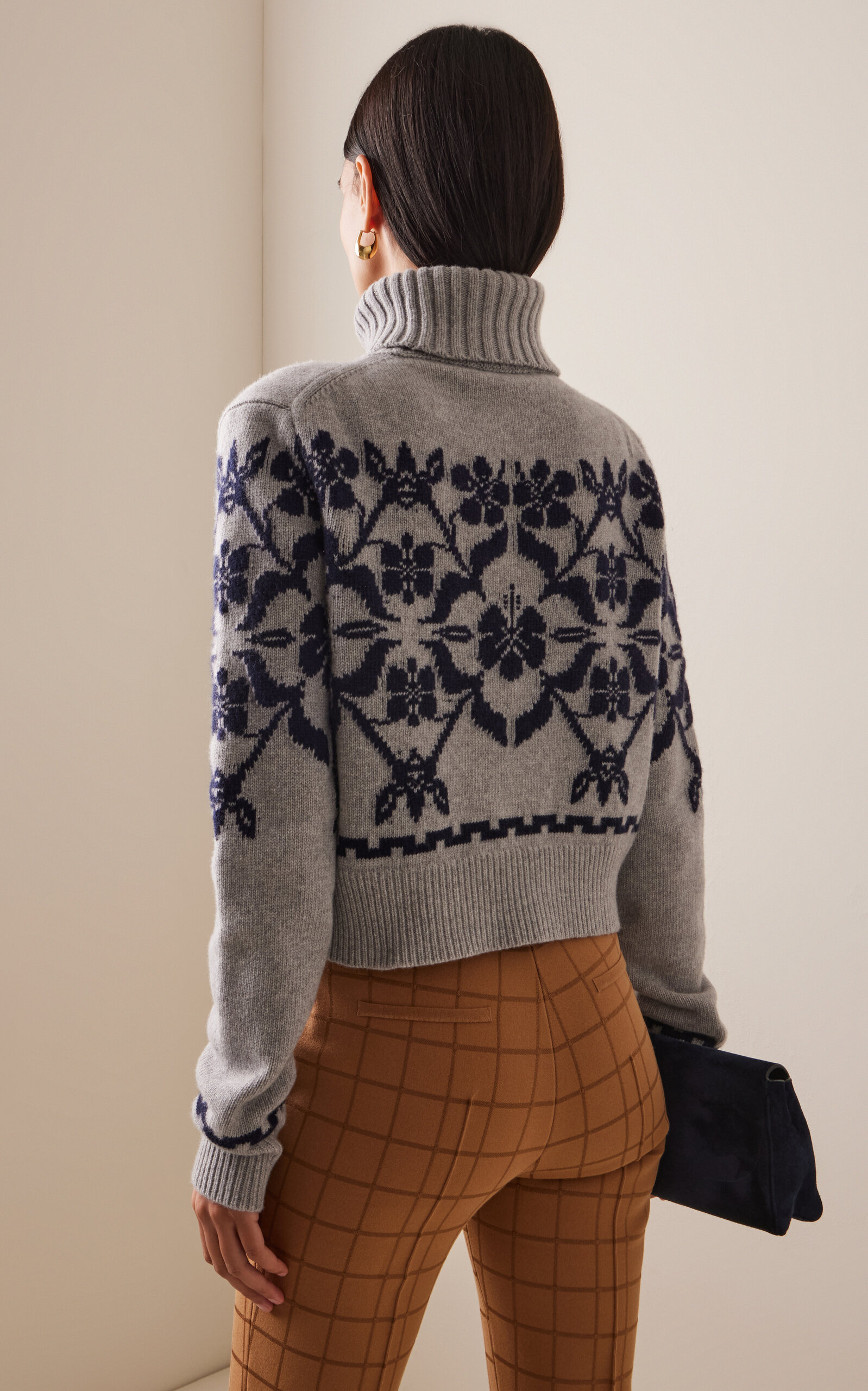 Zoe Fair Isle Wool Sweater grey - 4