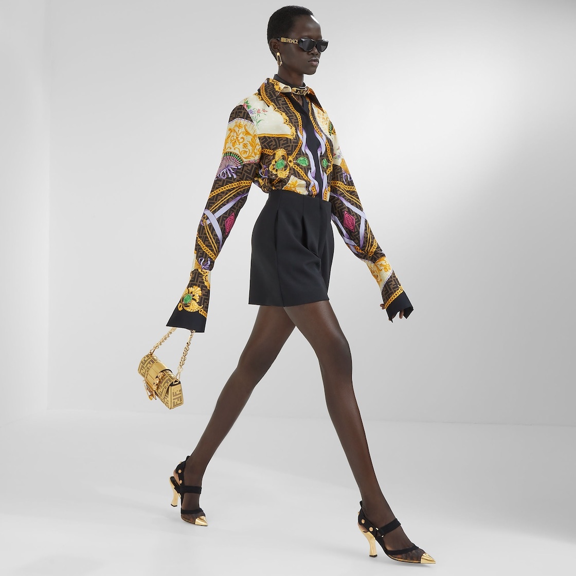 Fendace multicolor silk shirt - 4