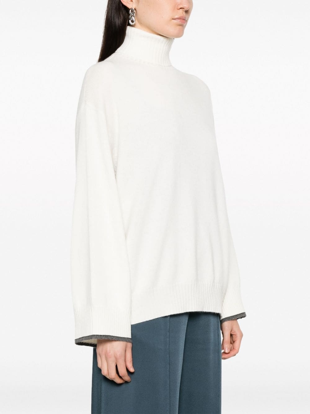 high-neck cashmere jumper - 3