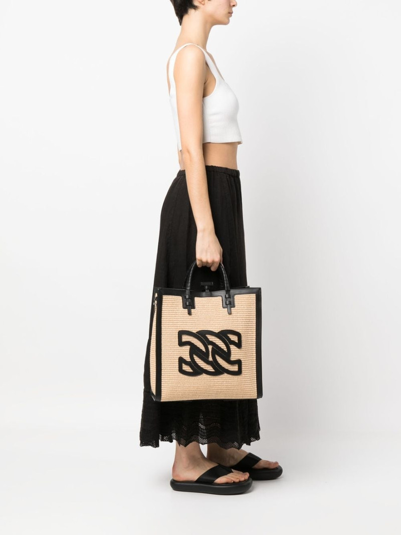 CASADEI logo-detail leather tote bag outlook