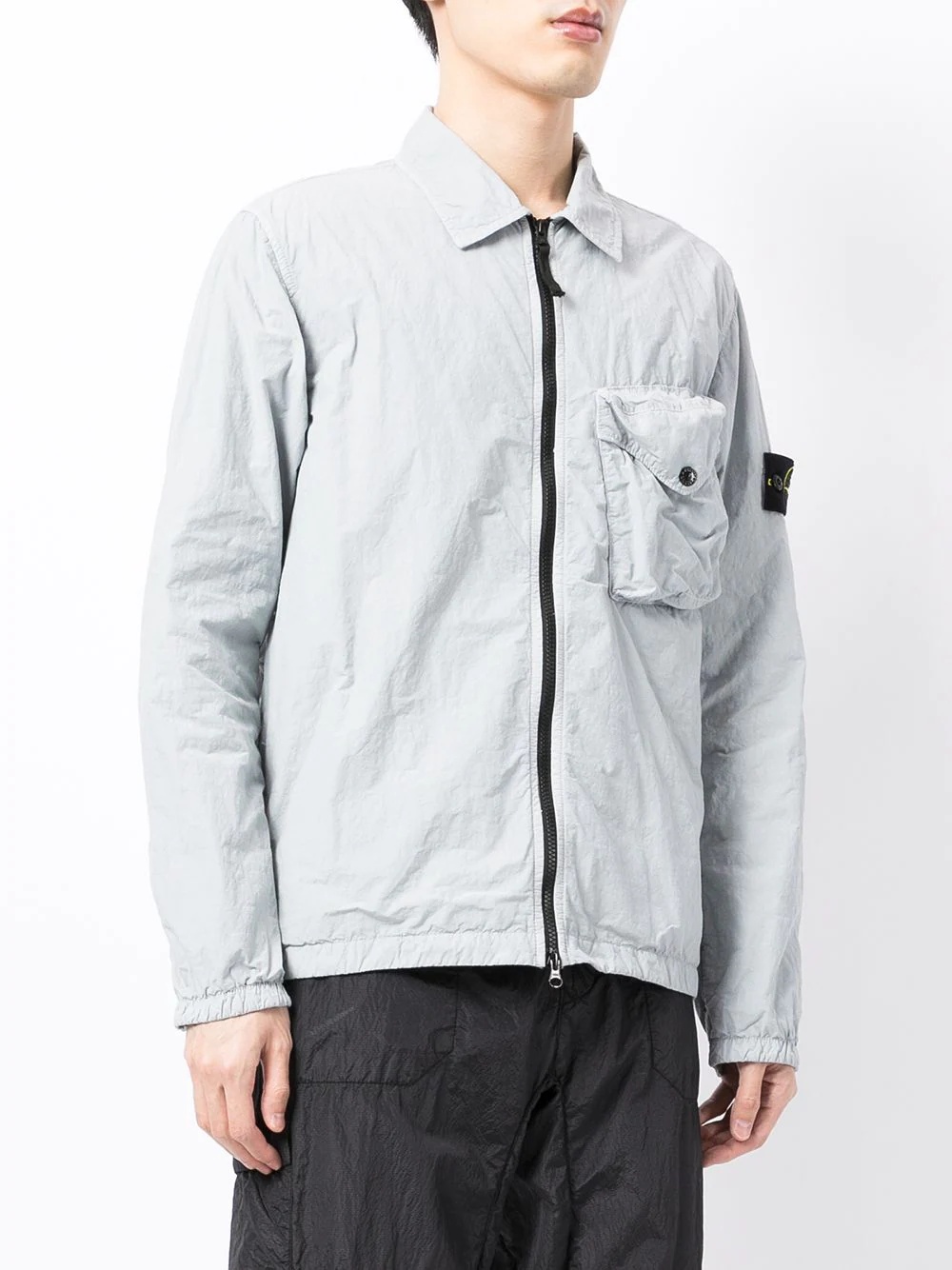 logo-patch sleeve overshirt - 3