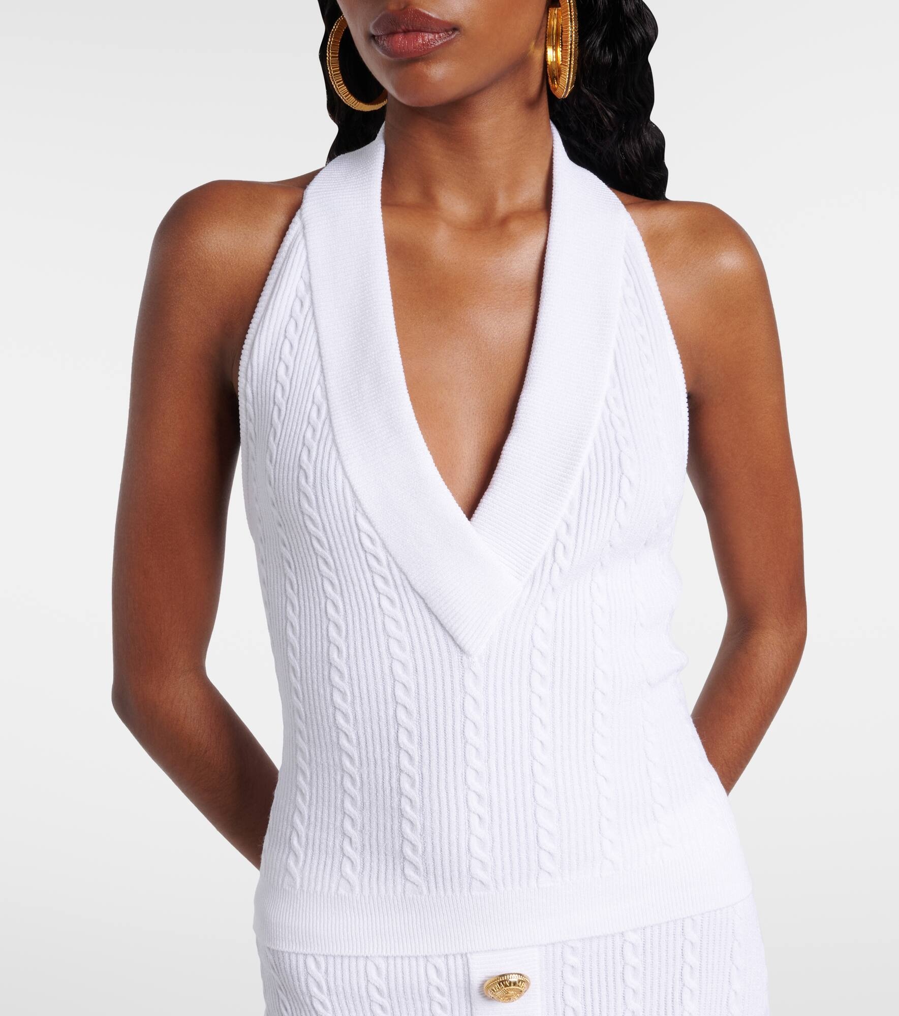 Cable-knit halterneck top - 5