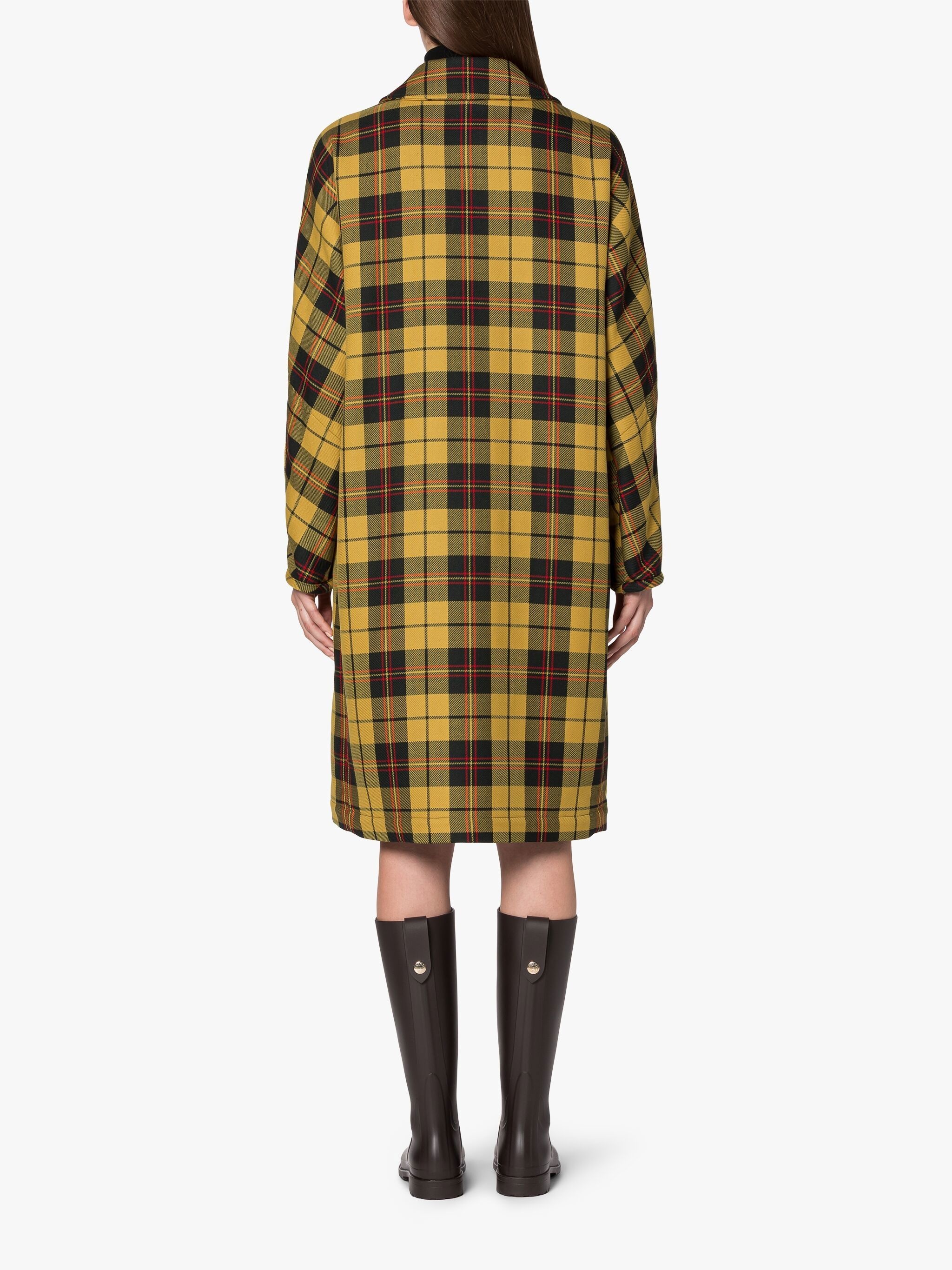 FAIRLIE YELLOW TARTAN WOOL & SILK COAT - 4
