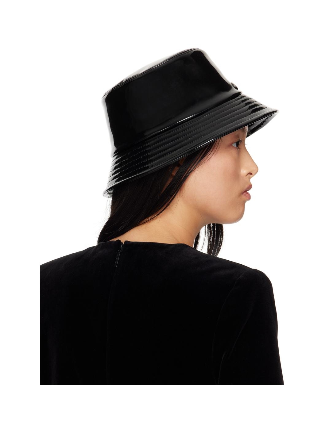 Black Coated Bucket Hat - 3