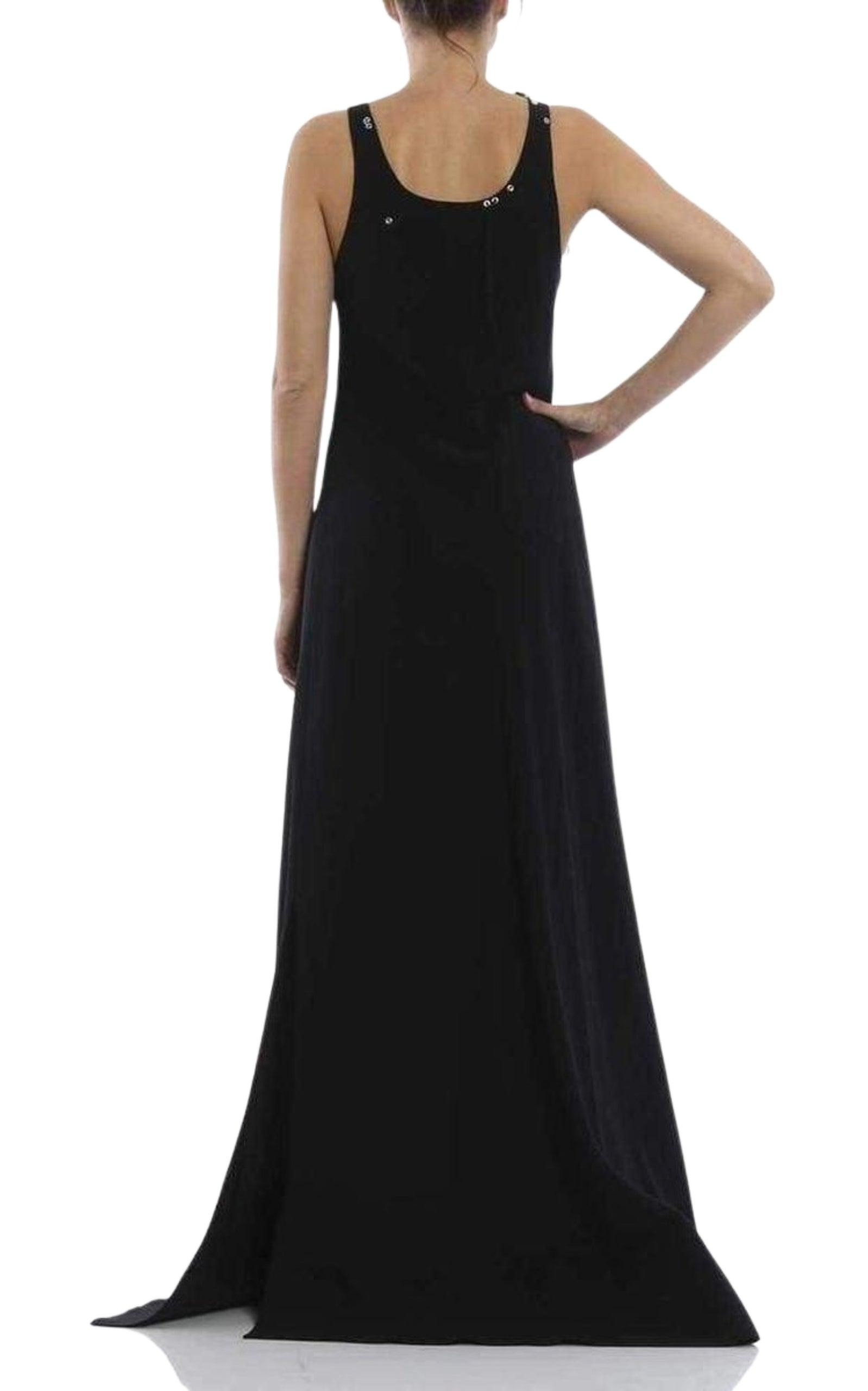 Crepe Satin Long Dress - 4