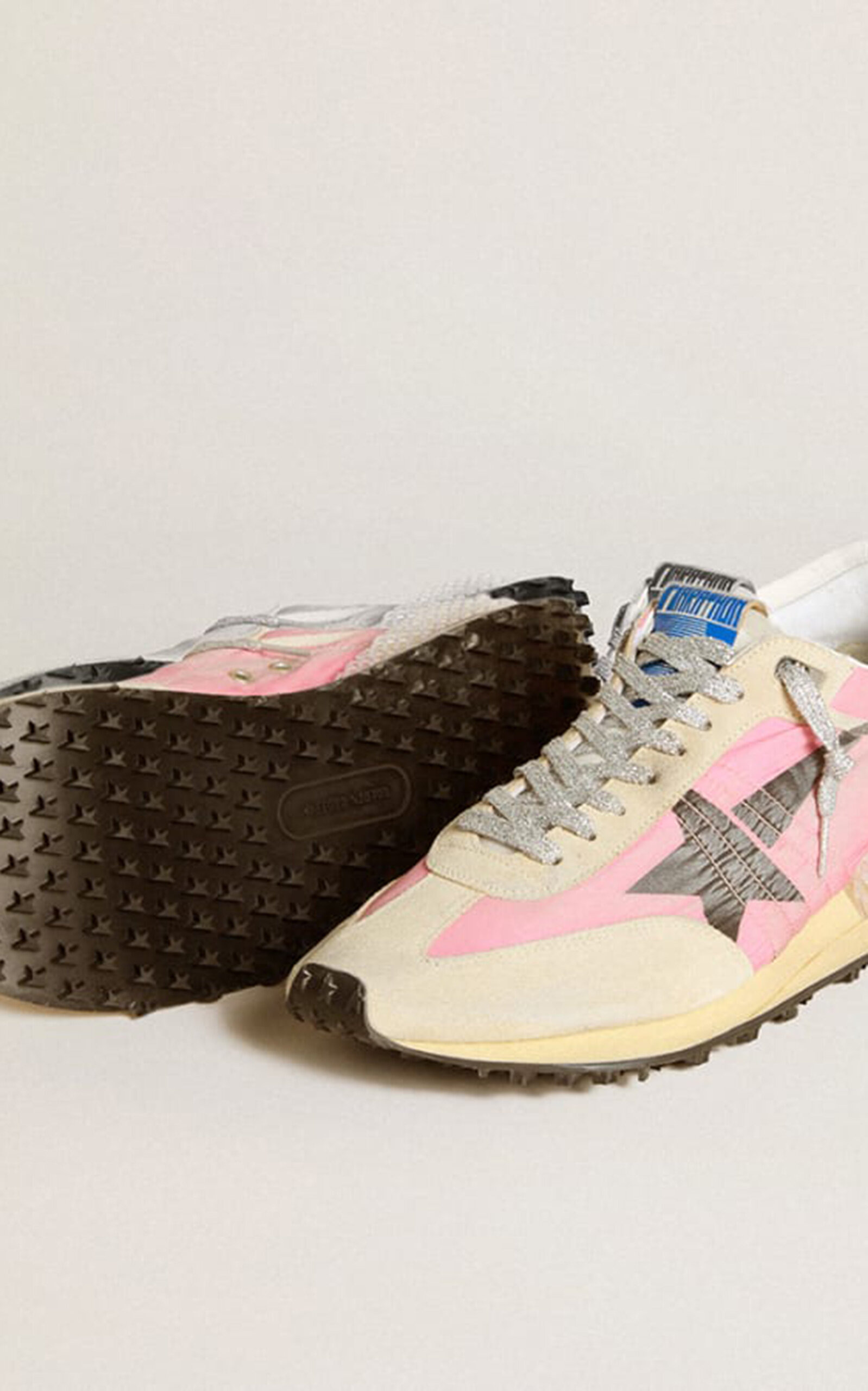 Running Marathon Leather-Trimmed Nylon Sneakers pink - 4
